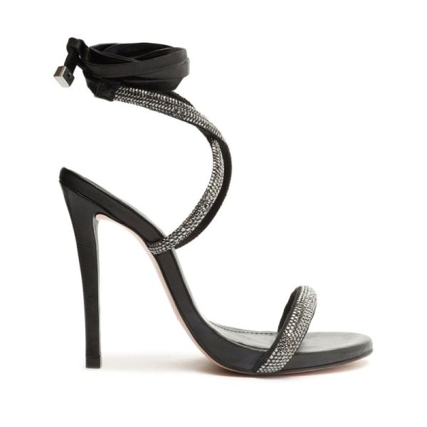 Schutz | Cloe Crystal Sandal-Black