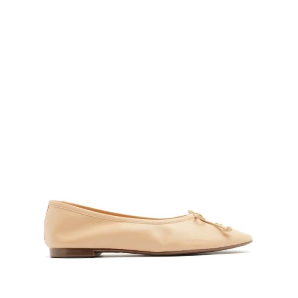 Schutz | Arissa Flat in Honey Beige Leather -Honey Beige