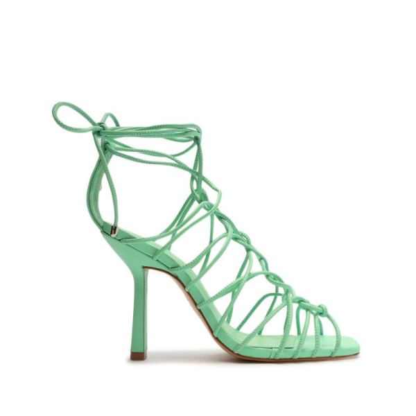 Schutz | Heyde Nappa Leather Sandal-Deep Mint