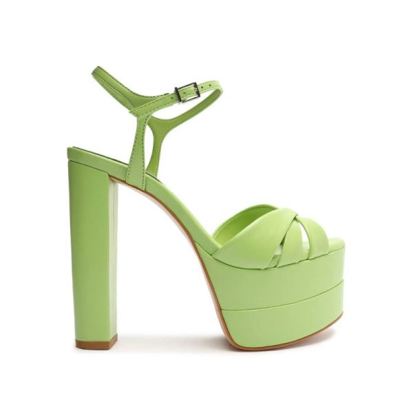 Schutz | Keefa High Nappa Leather Sandal-Green