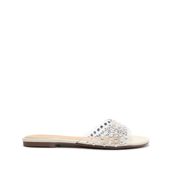 Schutz | Greece Vinyl Flat Sandal-Pearl