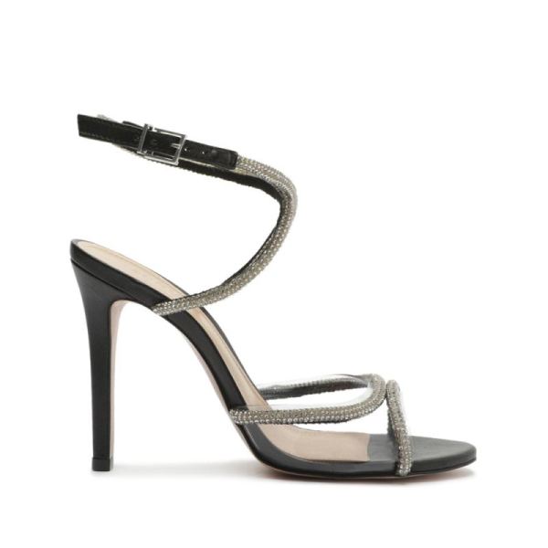 Schutz | Louise Vinyl&Nappa Leather Sandal-Black