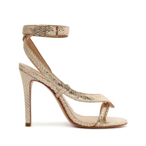 Schutz | Courtney High Metallic Sandal-Gold