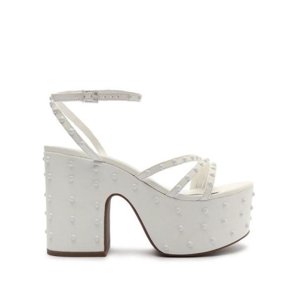 Schutz | Anne Nappa Leather Sandal-White