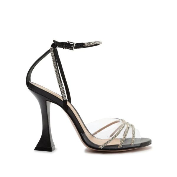 Schutz | Renah Leather&Rhinestones Sandal-Black