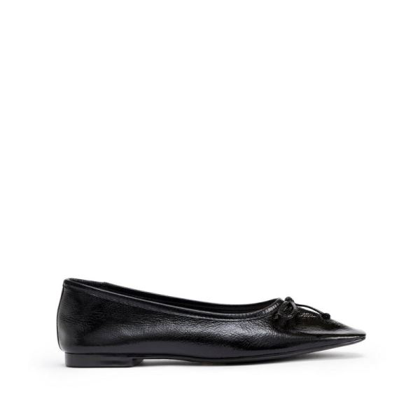 Schutz | Arissa Ballet Flat with Bow Tie Detail in Leather -Black