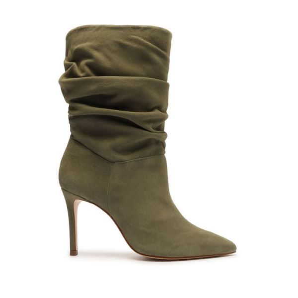 Schutz | Ashlee Suede Bootie-Aspen Green