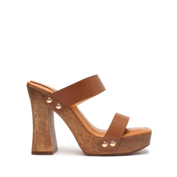 Schutz | Aryana Leather Sandal-Deep Beige