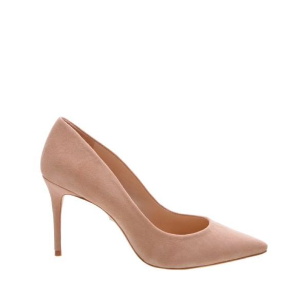 Schutz | Lou Lo Pump in Nude Suede -Honey Beige