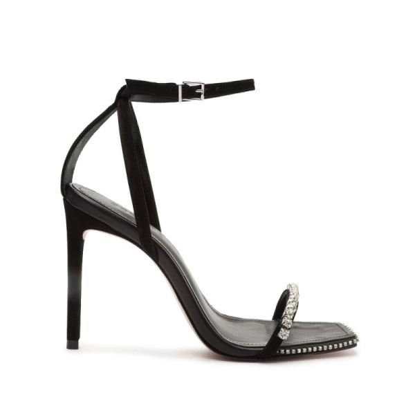 Schutz | Loule Nubuck&Rhinestones Sandal-Black