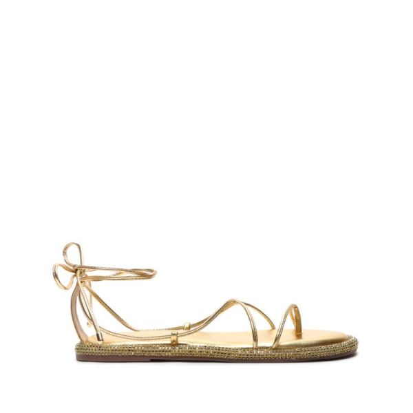 Schutz | Kittie Metallic Leather Sandal-Gold
