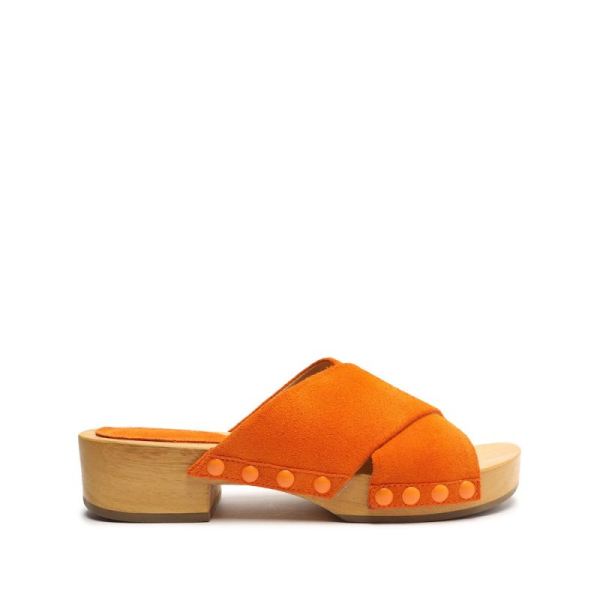 Schutz | Jett Suede Sandal-Bright Tangerine