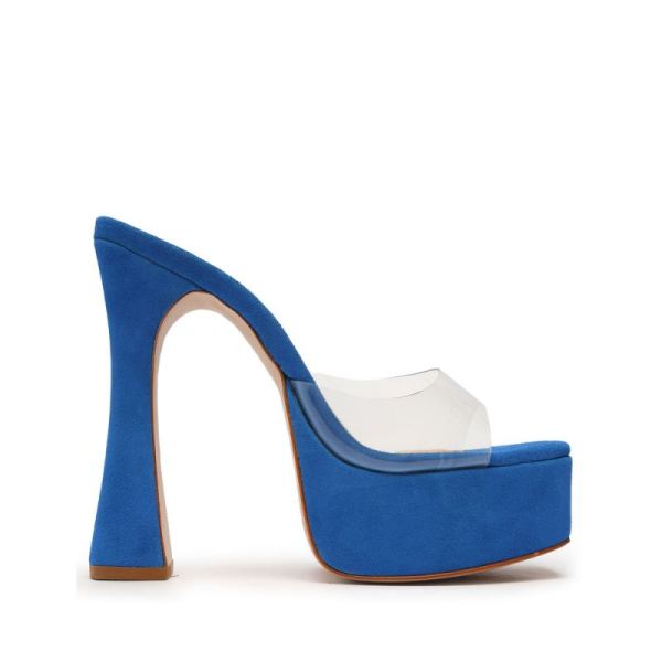 Schutz | Haila Vinyl&Suede Sandal-Blue