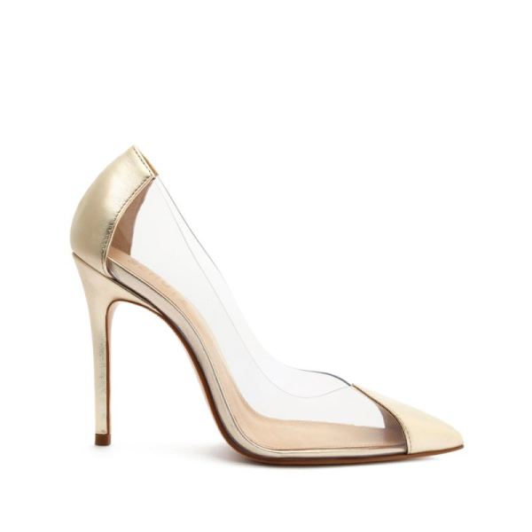 Schutz | Cendi Metallic Leather&Vinyl Pump-Gold