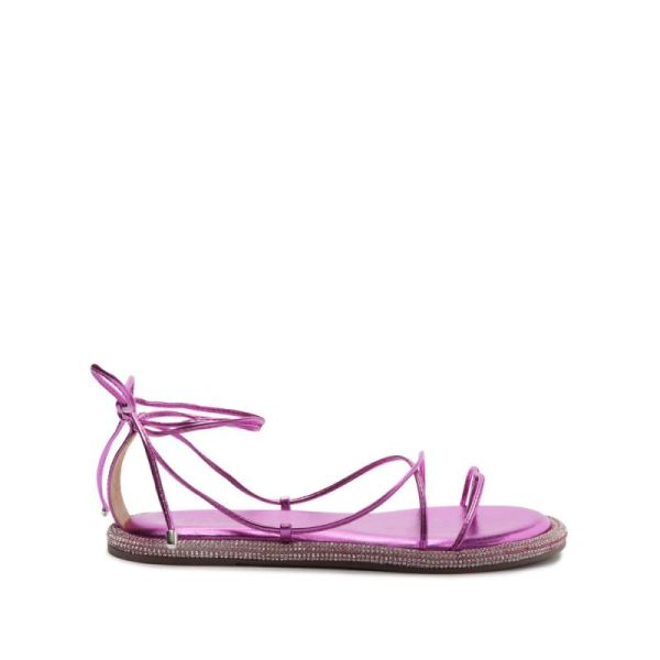 Schutz | Kittie Metallic Nappa Sandal-Bright Violet