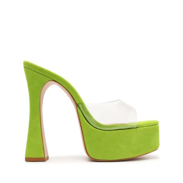 Schutz | Haila Vinyl&Suede Sandal-Green