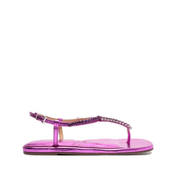 Schutz | Groove Metallic Leather Flat-Bright Violet