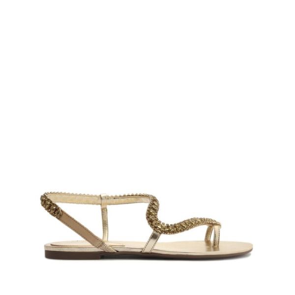 Schutz | Court Metallic Sandal-Gold