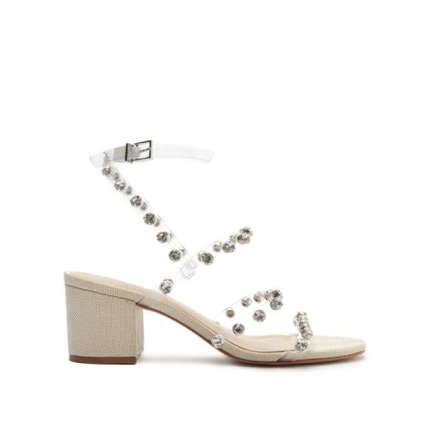 Schutz | Steph Leather&Vinyl Sandal-White