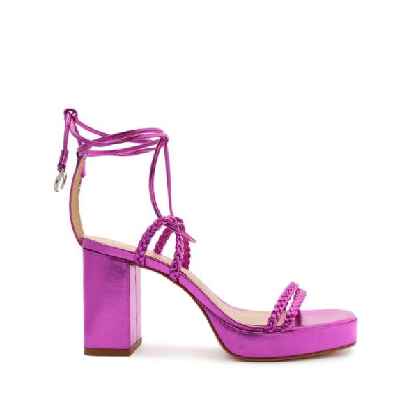 Schutz | Lunah Metallic Nappa Sandal-Bright Violet