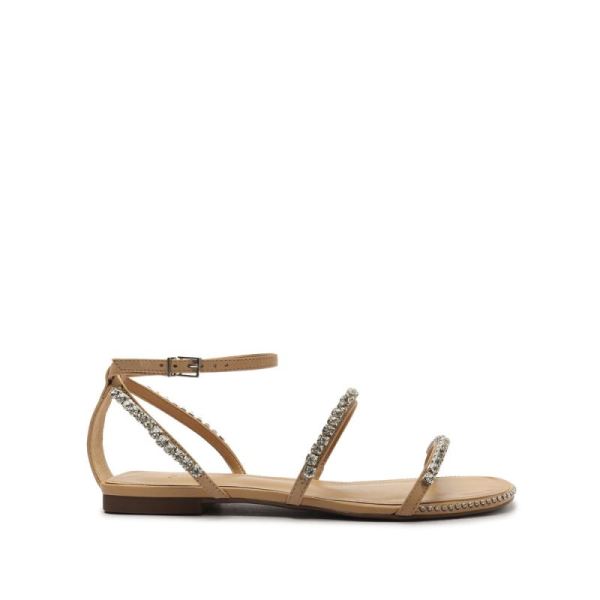 Schutz | Loule Nubuck Flat Sandal-Light Nude