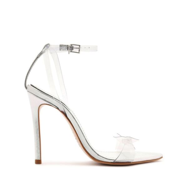 Schutz | Elyda Vinyl&Metallic Leather Sandal-Silver