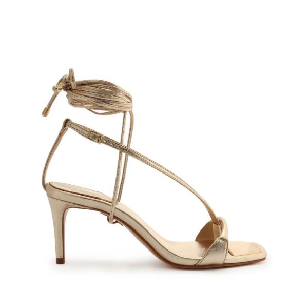 Schutz | Vikki Lo Metallic Leather Sandal-Gold