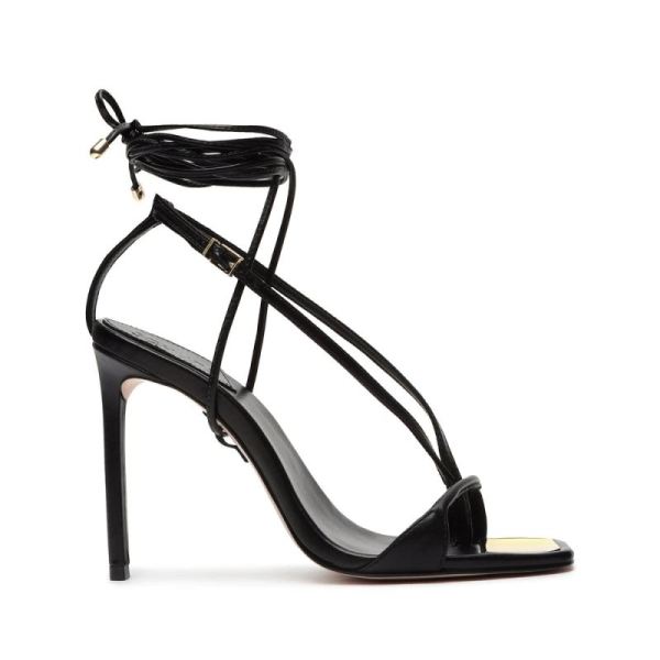 Schutz | Vikki Leather Sandal | Stiletto-Heeled Style -Black