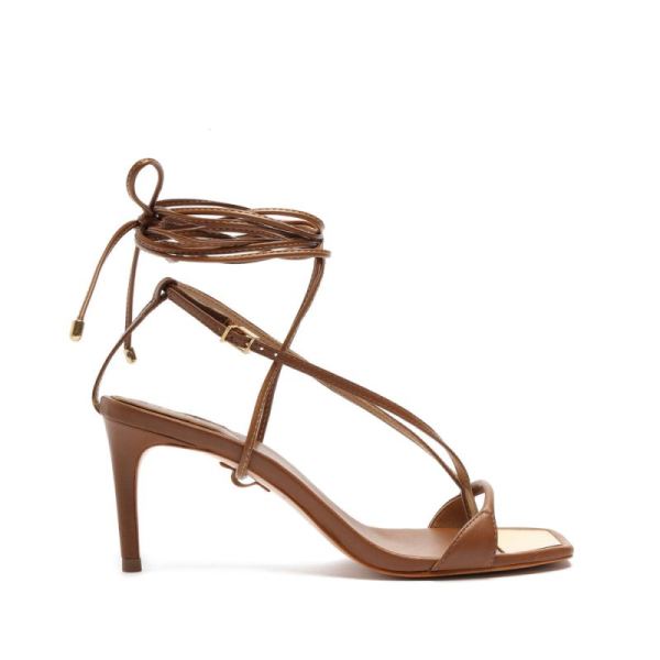 Schutz | Vikki Lo Leather Sandal-Wood