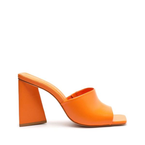 Schutz | Lizah Leather Sandal-Bright Tangerine