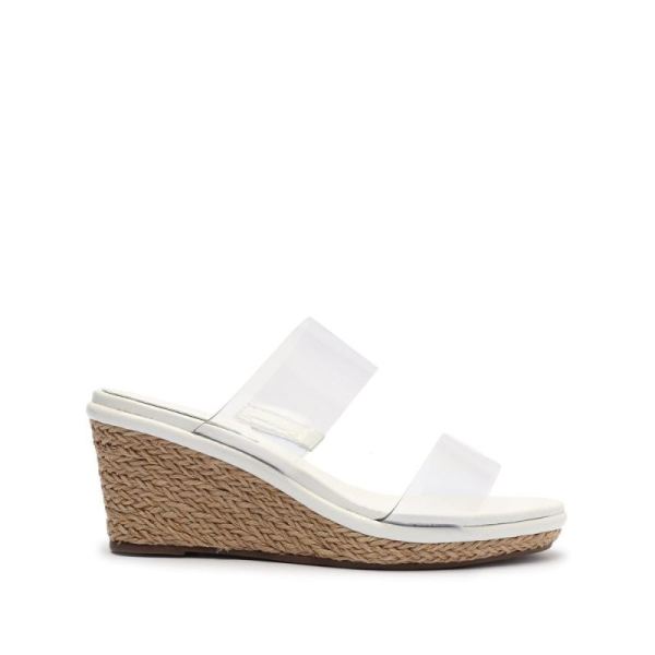 Schutz | Arien Mid Wedge Sandal-White