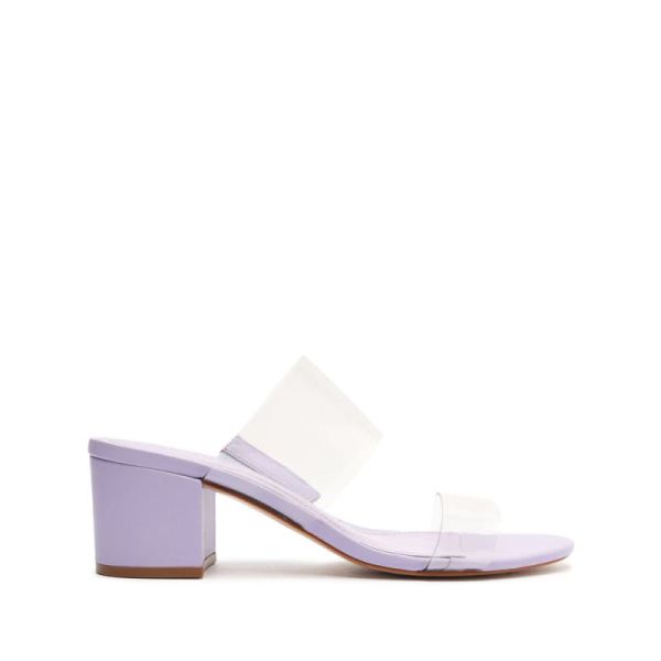 Schutz | Victorie Nappa Leather&Vinyl Sandal-Smoky Grape