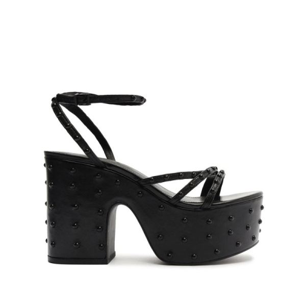 Schutz | Anne Nappa Leather Sandal-Black