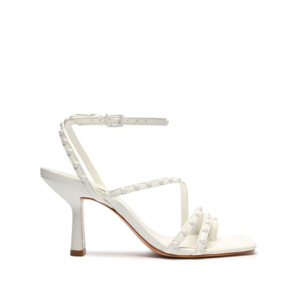 Schutz | Anne Mid Nappa Leather Sandal-White