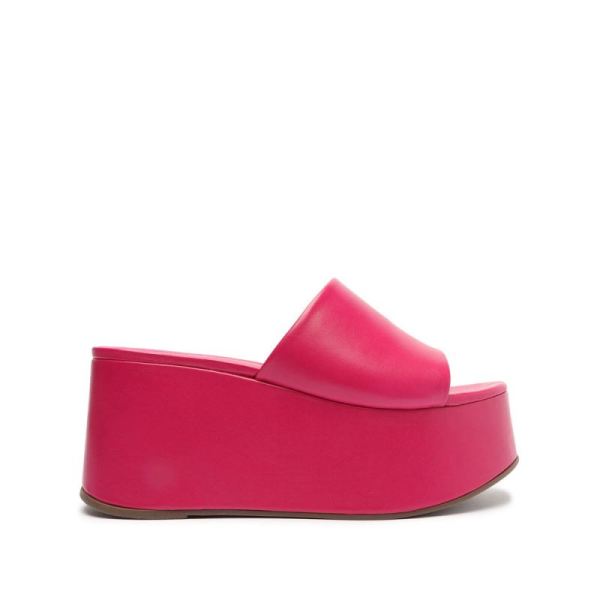 Schutz | Marih Nappa Leather Sandal-Hot Pink