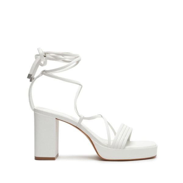 Schutz | Glenna Platform Leather Sandal-White