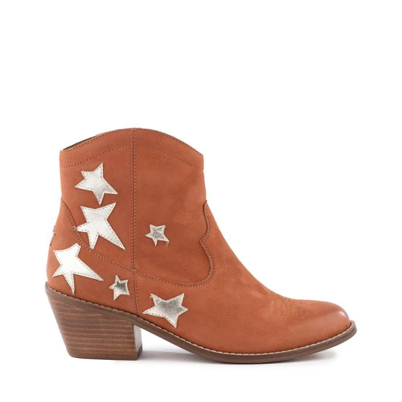 Free Delivery Seychelles | For Women | Under The Stars Boot-Cognac/Gold
