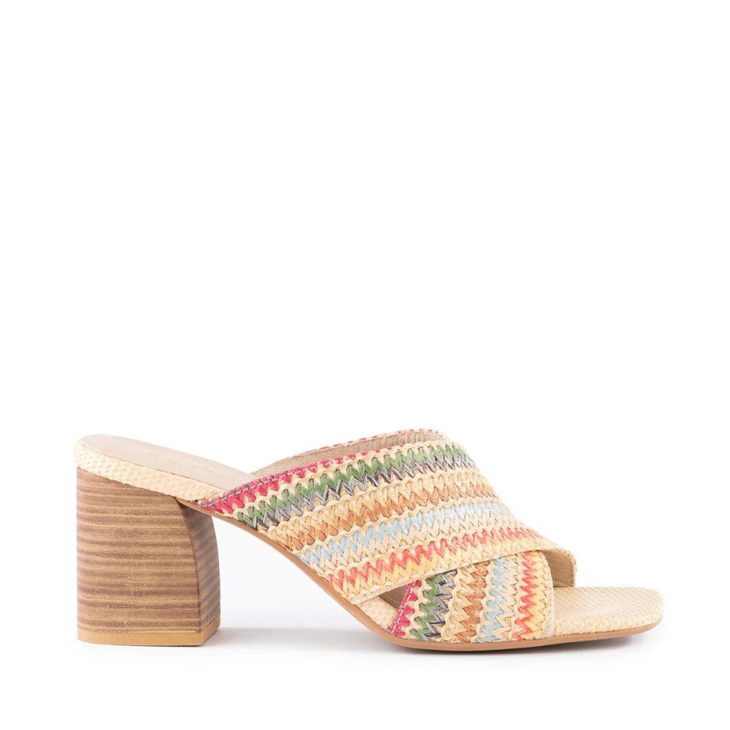 Free Delivery Seychelles | For Women | Papaya Sandal-Multi Raffia