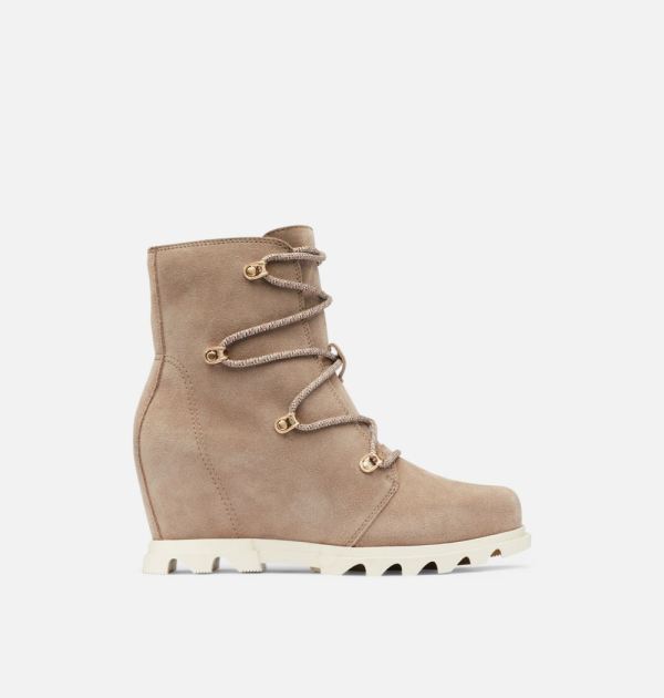 Sorel-Women's Joan Of Arctic Wedge III Lace Bootie-Omega Taupe Chalk