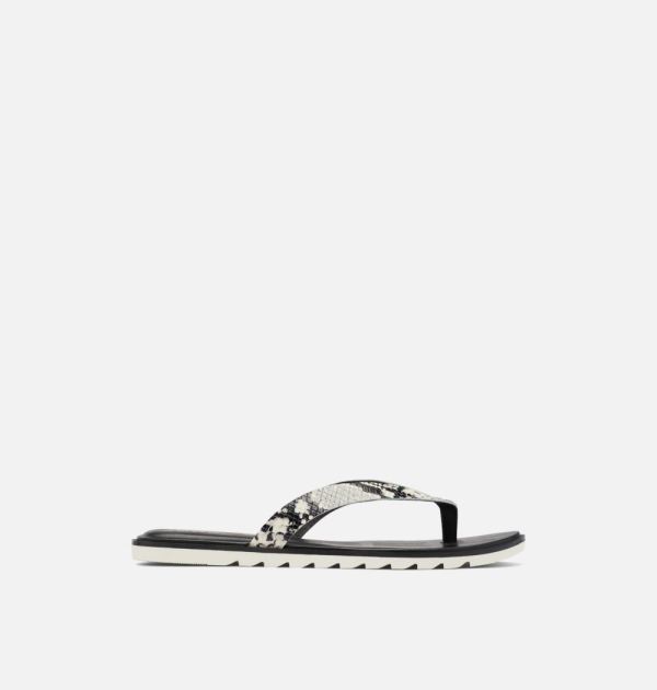 Sorel-Womens Ella II Flip Sandal-Black Chalk