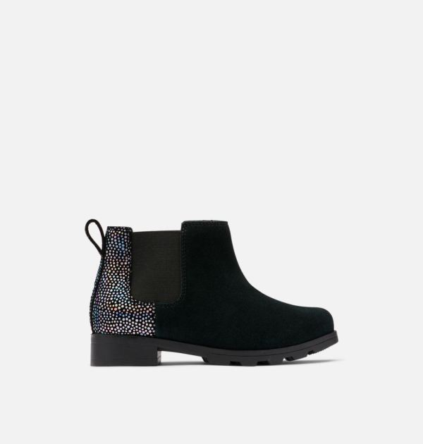 Sorel-Youth Emelie Chelsea Bootie-Black Sea Salt