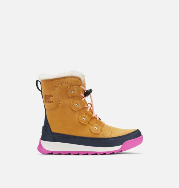 Sorel-Children's Whitney II Joan Lace Boot-Geo Yellow Collegiate Navy