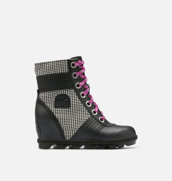 Sorel-Youth Lexie Wedge Boot-Black Bright Lavender