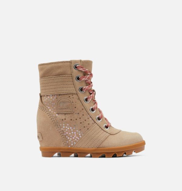 Sorel-Youth Lexie Wedge Boot-Omega Taupe Rose Dust