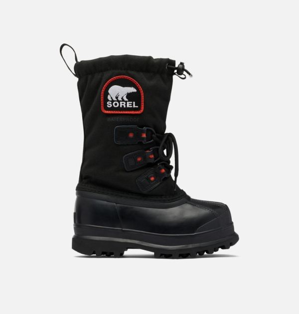 Sorel-Youth Glacier XT Boot-Black Red Quartz