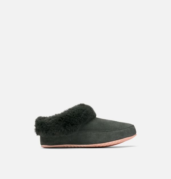Sorel-Women's Go - Coffee Run Slipper-Dark Moss Peach Blossom