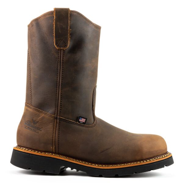 Thorogood Boots American Heritage - 11" WELLINGTON Trail Crazyhorse Safety Toe - Black MAXWear90
