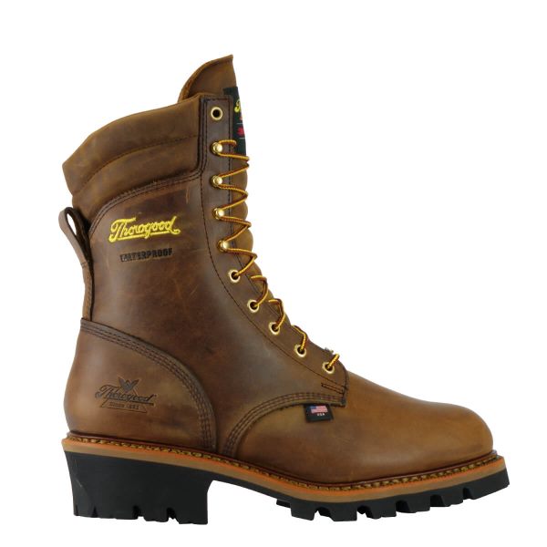 Thorogood Boots Logger Series - 9" Brown Trail Crazyhorse - Insulated - Waterproof