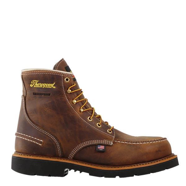 Thorogood Boots 1957 Series - Waterproof Safety Toe - 6" Crazyhorse Moc Toe - MAXWear90