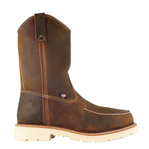 Thorogood Boots American Heritage - 11" Trail Crazyhorse Safety Toe - Moc Toe Pull-on Wellington